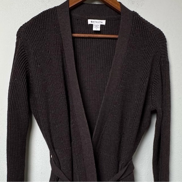Athleta Scenic Wrap Merino Wool Blend Cardigan in Walnut Brown Size Medium - Picture 6 of 14